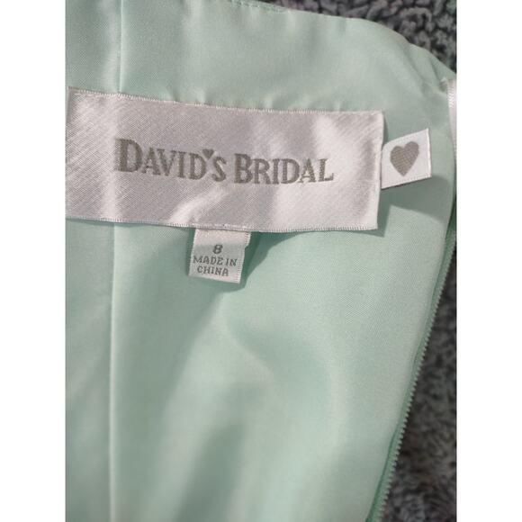David's Bridal Dresses Short Crinkle Chiffon Dress Cascade Front strapless sz 8 - Picture 8 of 14